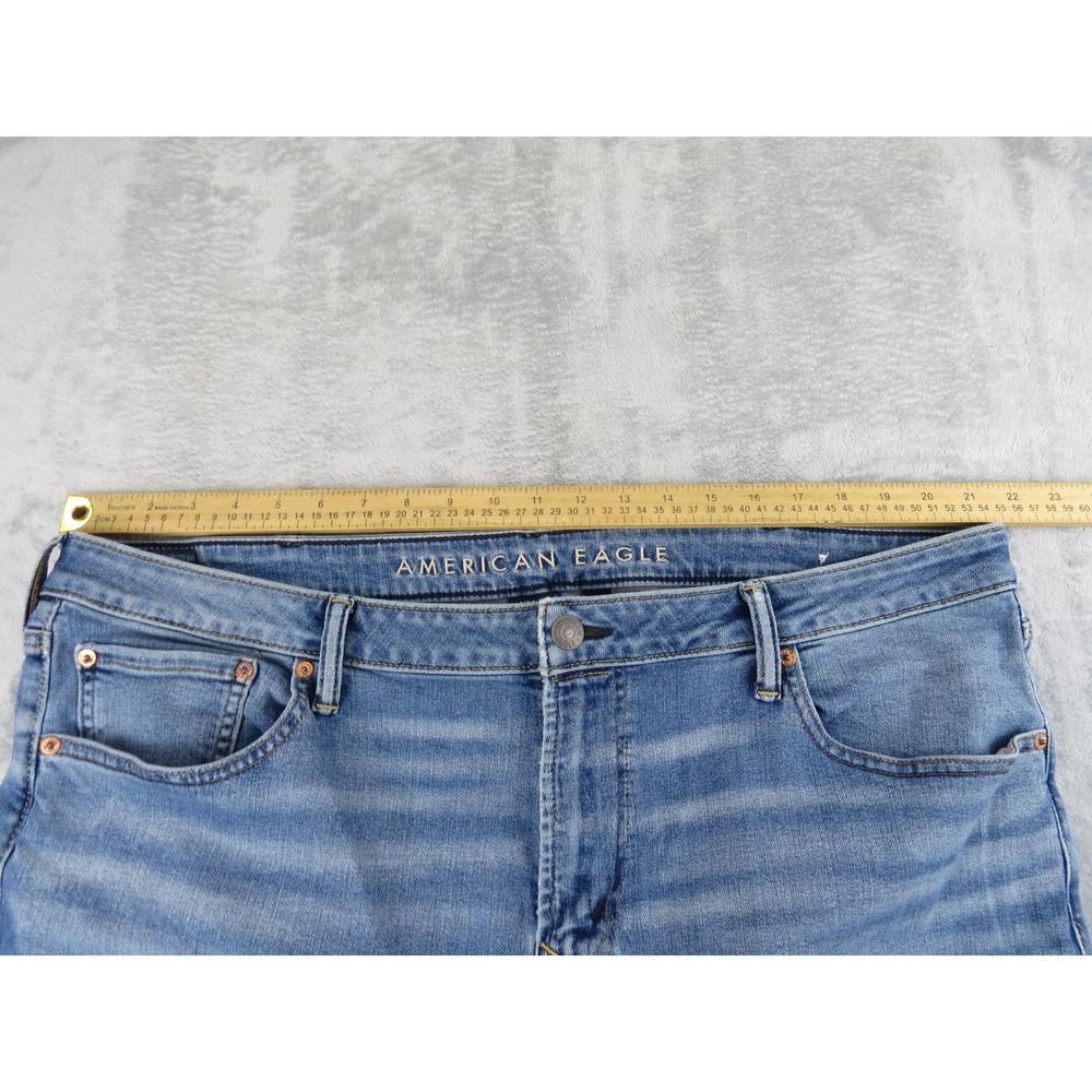 American Eagle Airflex+ Bootcut Jeans Mens 40x30 Blue Medium Wash Stretch Denim - Picture 5 of 9